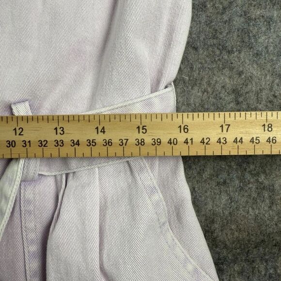 Shoe Fly Jumpsuit Women's Large White Tie-Belt Casual Straight Leg Button-front - Picture 6 of 9